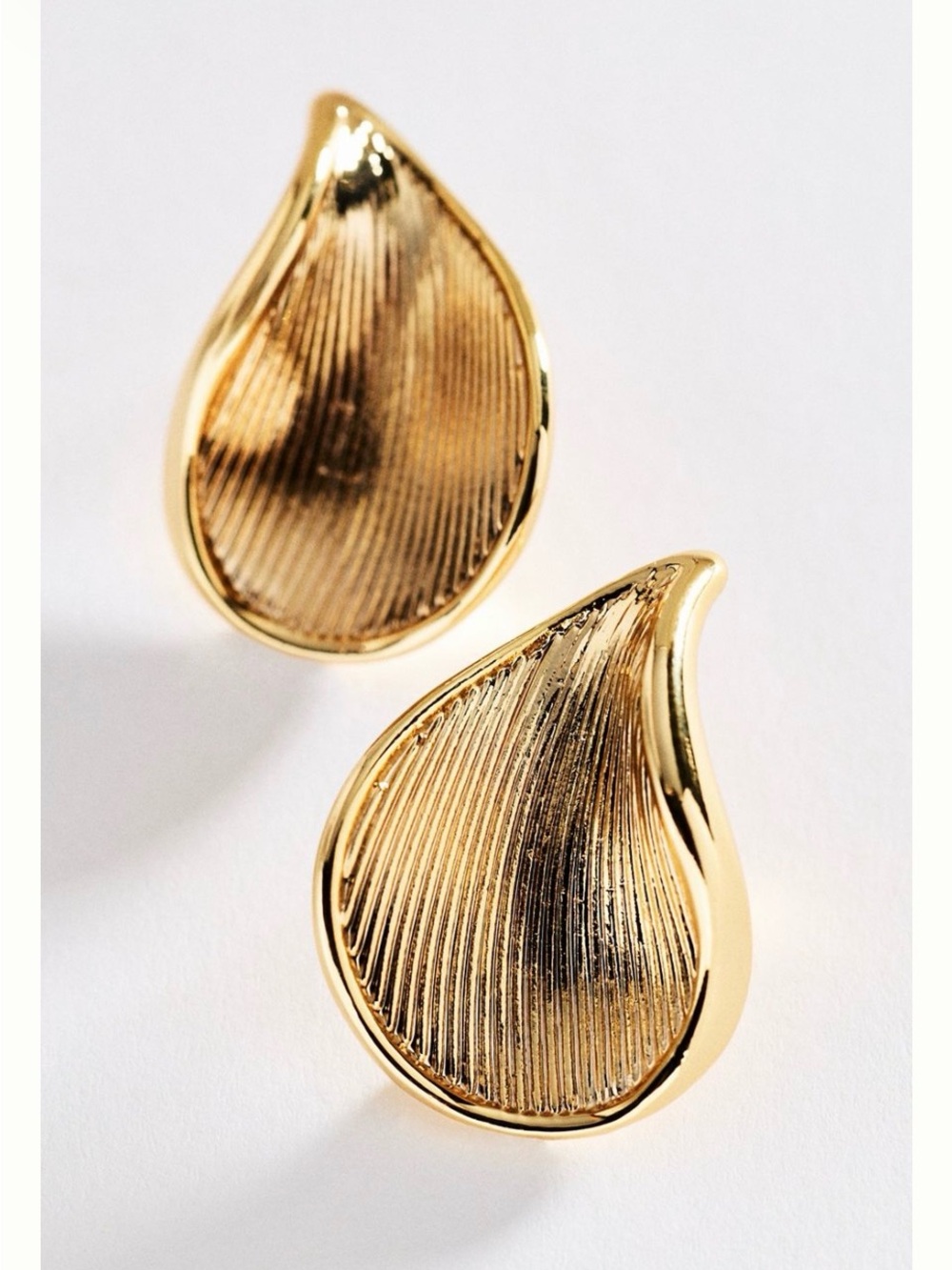 Anthropologie Gold Textured Teardrop Earrings - SOLD OUT - Women Jewelry